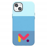 Husa Iphone 14 din piele ecologica rezistenta la socuri, Albastru, M Color Series