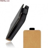 Husa Piele LG L1 II E410 Slim Flip Neagra Lucioasa