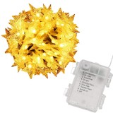 Instalatie luminoasa cu stelute pentru gradina, 5 m, 50 LED, galben cald