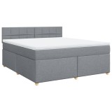 Cumpara ieftin Pat continental, gri deschis, 180x200 cm, material textil