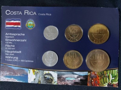 Seria completata monede - Costa Rica 2003-2007, 6 monede foto