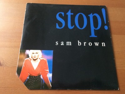 Sam Brown Stop blue soldier 1988 single disc 7&amp;quot; vinyl muzica pop A&amp;amp;M Records VG+ foto