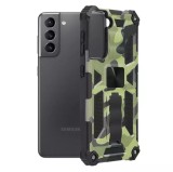 Cumpara ieftin Husa Samsung Galaxy S21 Antisoc Cu Inel Stand Army TechBlzr, Techsuit
