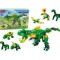 Set de constructie cu dinozauri, 21 x 15 x 15 cm, 160 piese, Lean 20963