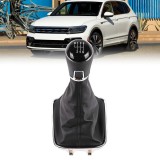 Cumpara ieftin Set nuca schimbator viteze cu burduf din eco piele pentru Volkswagen Tiguan I, Sharan II, Golf Plus 6 viteze OEM 5N0711113Q