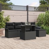 Gossi set canapea de gradina de 6 piese cu perne negru poliratan