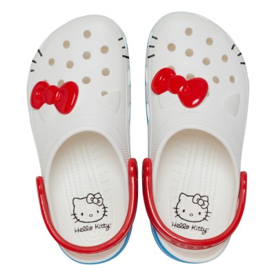 Saboti Crocs Classic I Am Hello Kitty Clog Alb - White foto