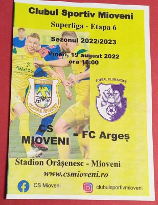Program meci fotbal CS MIOVENI - FC ARGES PITESTI (19.08.2022) foto
