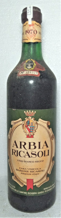 A 79 - VIN alb ricasoli ARBIA, recoltare 1970 CL 72 gr 12