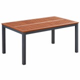 Masa de gradina Genua dreptunghiulara,cu blat din lemn de eucalipt si cadru rezistent din aluminiu,design modern pentru servirea mesei si relaxare p