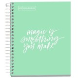 Caiet cu spira Miquelrius Messages, A5, matematica, 100 file, coperta carton dur plastifiat, menta