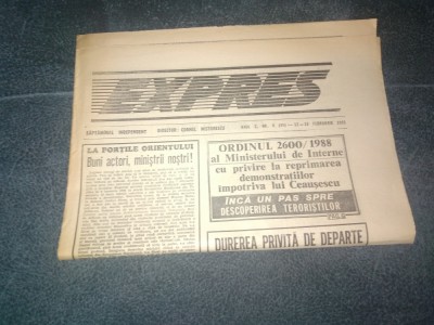 ZIARUL EXPRES 12 18 FEBRUARIE 1991 foto
