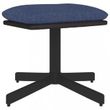 Cumpara ieftin Taburet, albastru, 60x60x36 cm, material textil si piele eco