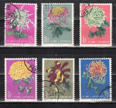 A12 S5 10 - Timbre foarte vechi - China - crizanteme - 1961 foto