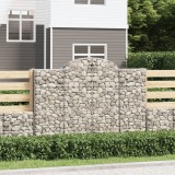 Cosuri gabion arcuite 15 buc, 200x30x140/160cm, fier galvanizat GartenMobel Dekor, vidaXL