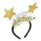 Coroniță Păr, Model Fără Brand, Stele Aurii, Mesaj &quot;Happy New Year&quot;, Negru