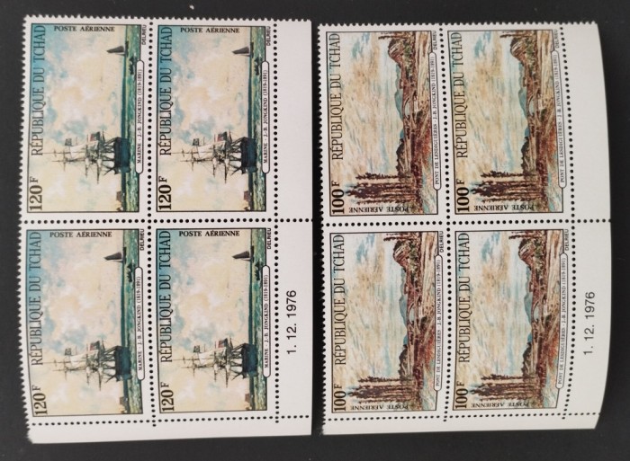 R.DU TCHAD-PICTURA-IMPRESIONISTA-4 X 1SERIE A 2 V.IN BLOC DE 4-NEOBLITERATA-MNH**- EP 206A