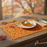 Covoras de masa decorativ din fetru, model frunza, portocaliu &ndash; 44,5 x 28,5 cm Best CarHome