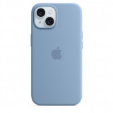 Husa de protectie Silicone Case with MagSafe pentru iPhone 15, Winter Blue, Apple