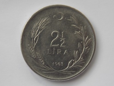 2 1/2 LIRA 1963 TURCIA foto