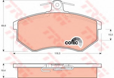 Set placute frana,frana disc VW PASSAT Variant (3A5, 35I) (1988 - 1997) TRW GDB826 foto