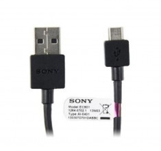 Cablu de date Sony Xperia Z, Xperia Z1 Ultra, EC-801, EC-803, Micro USB, Black foto