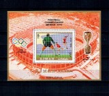 Ajman 1970 - Campionatul Mondial de Fotbal, supratipar Brazilia campioana, colita dantelata neuzata
