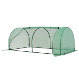 Outsunny Seră de grădină mini seră seră de roșii 2 x 1 x 0,8 m ușă cu fermoar folie PE cadru oțel verde | Aosom Romania