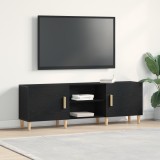 vidaXL Suport TV - Stejar Negru, 150x30x50 cm, Fabricat din Lemn Agloerat