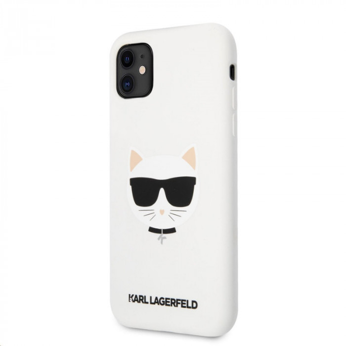 Husa TPU Karl Lagerfeld Choupette Head pentru Apple iPhone 11, Alba KLHCN61SLCHWH