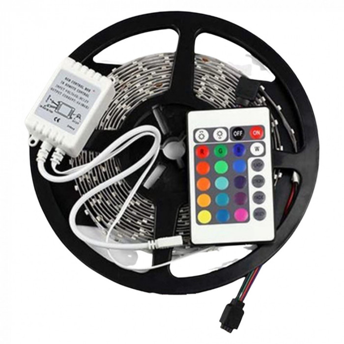 Banda Led 5050 SMD 5 Metri 12V RGB Cu Telecomanda TCT-1575