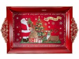 Tava Craciun plastic multicolor cm 32,5 x 20 x 3 H
