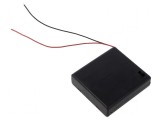 Suport baterii AA R6 cu 4 cabluri negre, Goobay