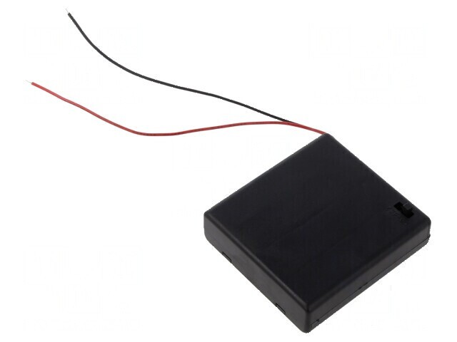 Suport baterii AA R6 cu 4 cabluri negre