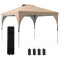 Pavilion pentru gradina/terasa, cadru metalic, material Oxford, pliabil, cu geanta, inaltime reglabila, bej, 3x3x2.75 m