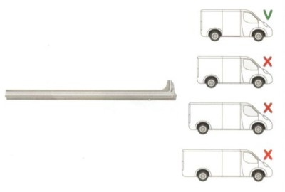 Prag Ford Transit (V184/5) 05.2000-04.2006 , Transit/Tourneo (V347/8) 05.2006-04.2013 partea Dreapta , sub usa culisanta , lungime 1180mm, pentru mod foto