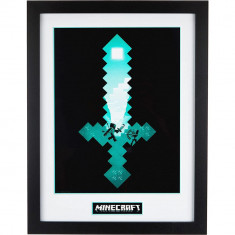 Poster cu Rama Minecraft - Diamond Sword (30x40)