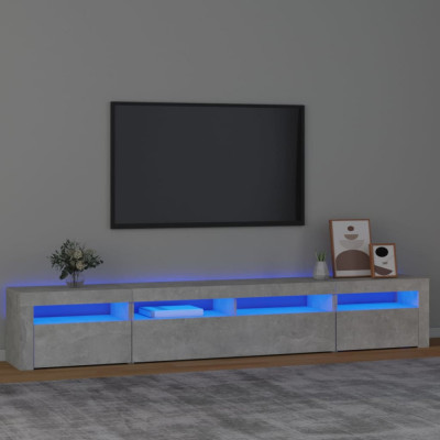 Comoda TV cu lumini LED, gri beton, 240x35x40 cm GartenMobel Dekor foto