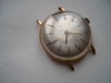 Ceas mecanic sovietic Raketa sau Wostok, 16 rubine, carcasa placata cu Au20, defect, cheita blocata