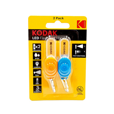 Set Lanterne Kodak Handy, LED activ, 8 lm, 2 moduri de functionare, IP44, autonomie 24 de ore, baterii incluse, 2 bucati, Galben foto