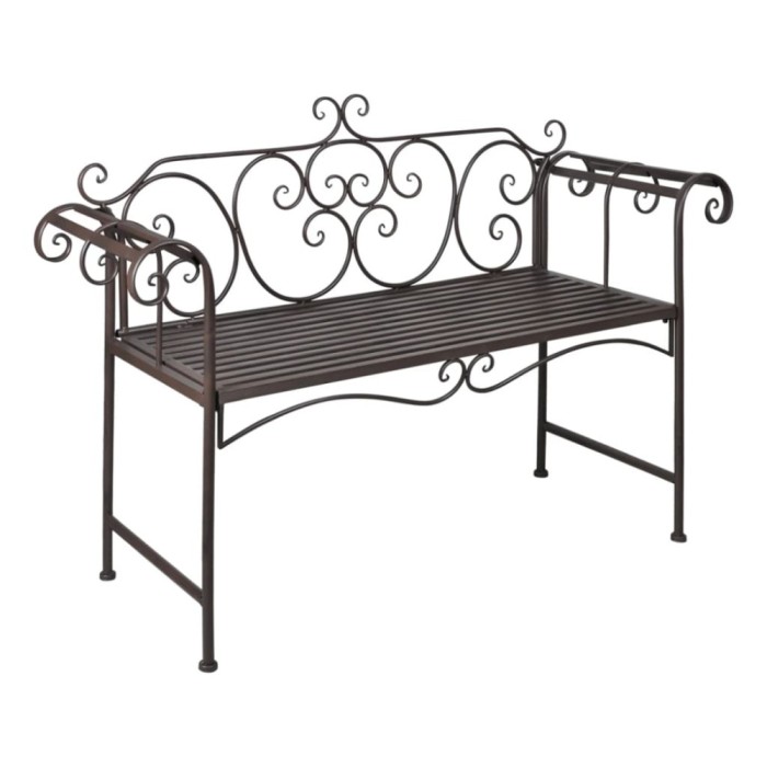 vidaXL Bancă de grădină, maro &icirc;nvechit, 132 cm, oțel 40716