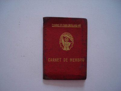 Carnet de membru UTC, 1976 foto