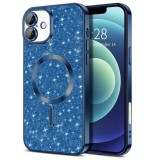 Husa pentru iphone 16, glitter magsafe, atasare magnetica, deep blue