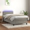 vidaXL Pat continental cu saltea &amp; LED, gri deschis, 80x200 cm catifea 3134249