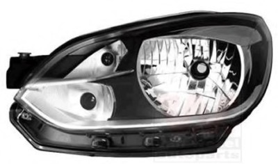 Far Vw Up! (Vw120) 04.2012-04.2016, Stanga, tip bec H4, reglare electrica, fara motoras, ECE, cu rama argintie, Depo, 1S1941015J, 1S1941015L foto