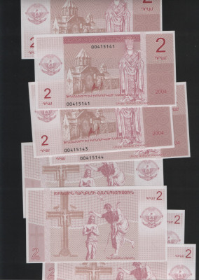 Nagorno Karabah (Armenia/Azerbaijan) 2 dram 2004 unc pret pe bucata foto