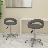 VidaXL Scaune de bucătărie pivotante, 2 buc., gri, piele artificială