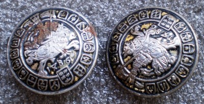 M.130 PERECHE NASTURI VECHI IMITATIE MONEDA MEDIEVALA 1486 foto