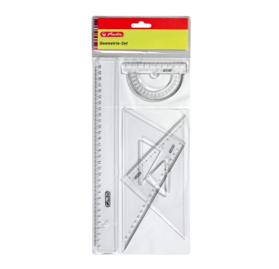 Set geometrie 4 piese (riglă, raportor, 2 echere) herlitz foto