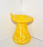 Vază cristal fuzionat, yellow cannary, suflată și modelată manual - Calla vase - Murano Style